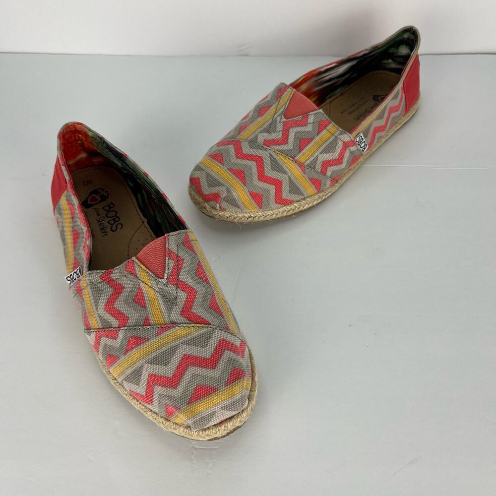 Skechers BOBS Slip On Alpargata Comfort Summer Flats Espadrille Shoes size 7